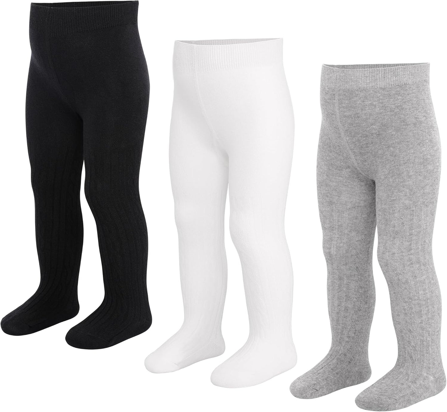 3 Pack Baby Girl Tights Cable Knit Leggings Stockings Cotton Pantyhose for Newborn Infant 6