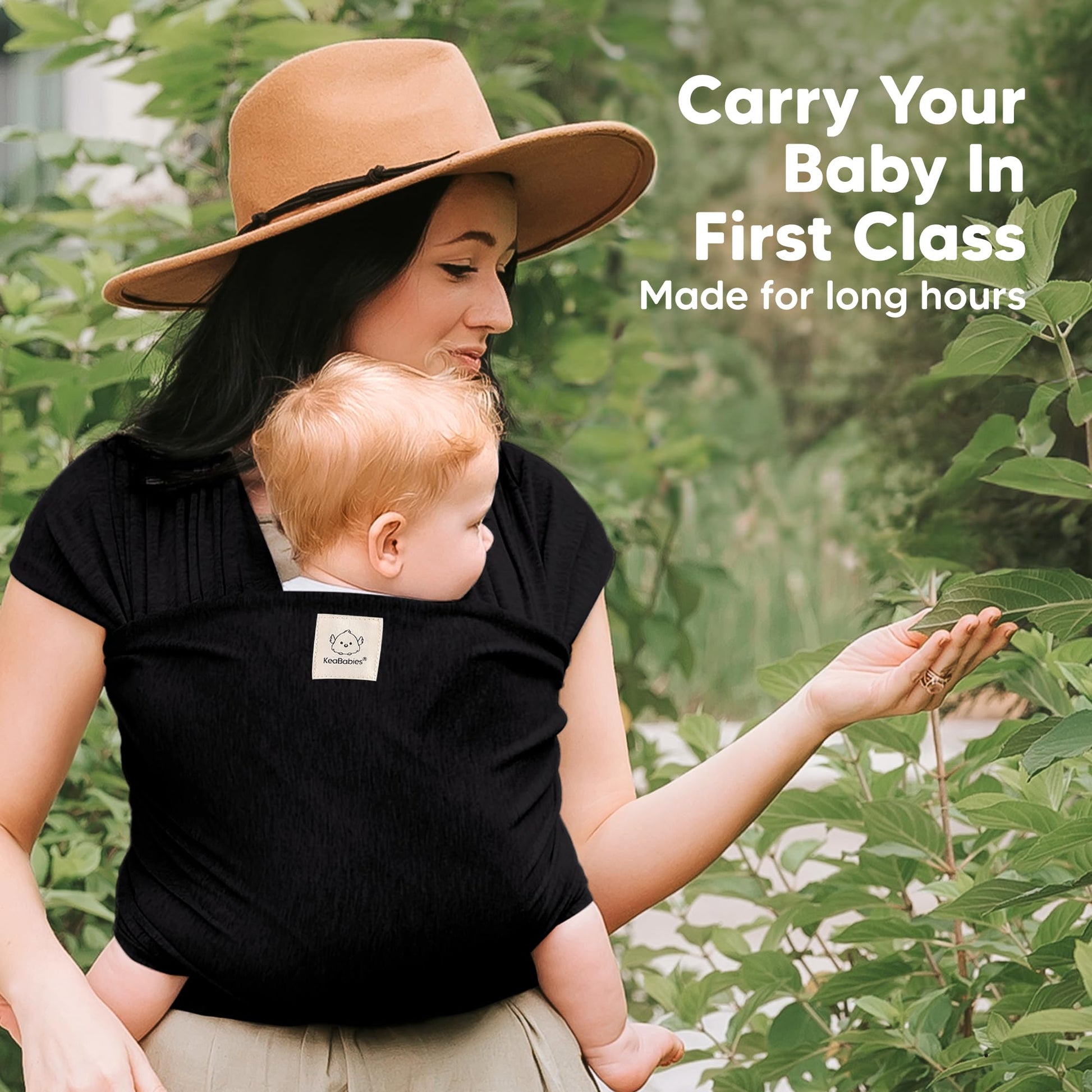 KeaBabies Baby Wrap Carrier, All in 1 Original Baby Carrier (Trendy Black)