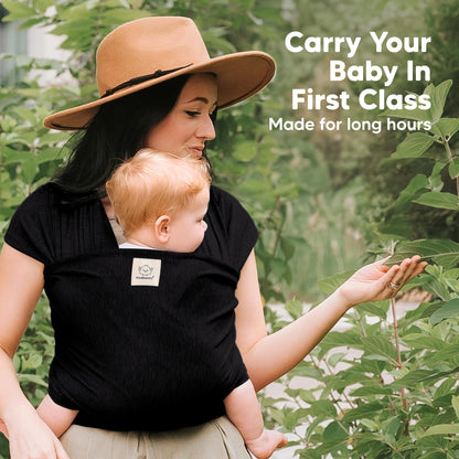 KeaBabies Baby Wrap Carrier, All in 1 Original Baby Carrier (Trendy Black)