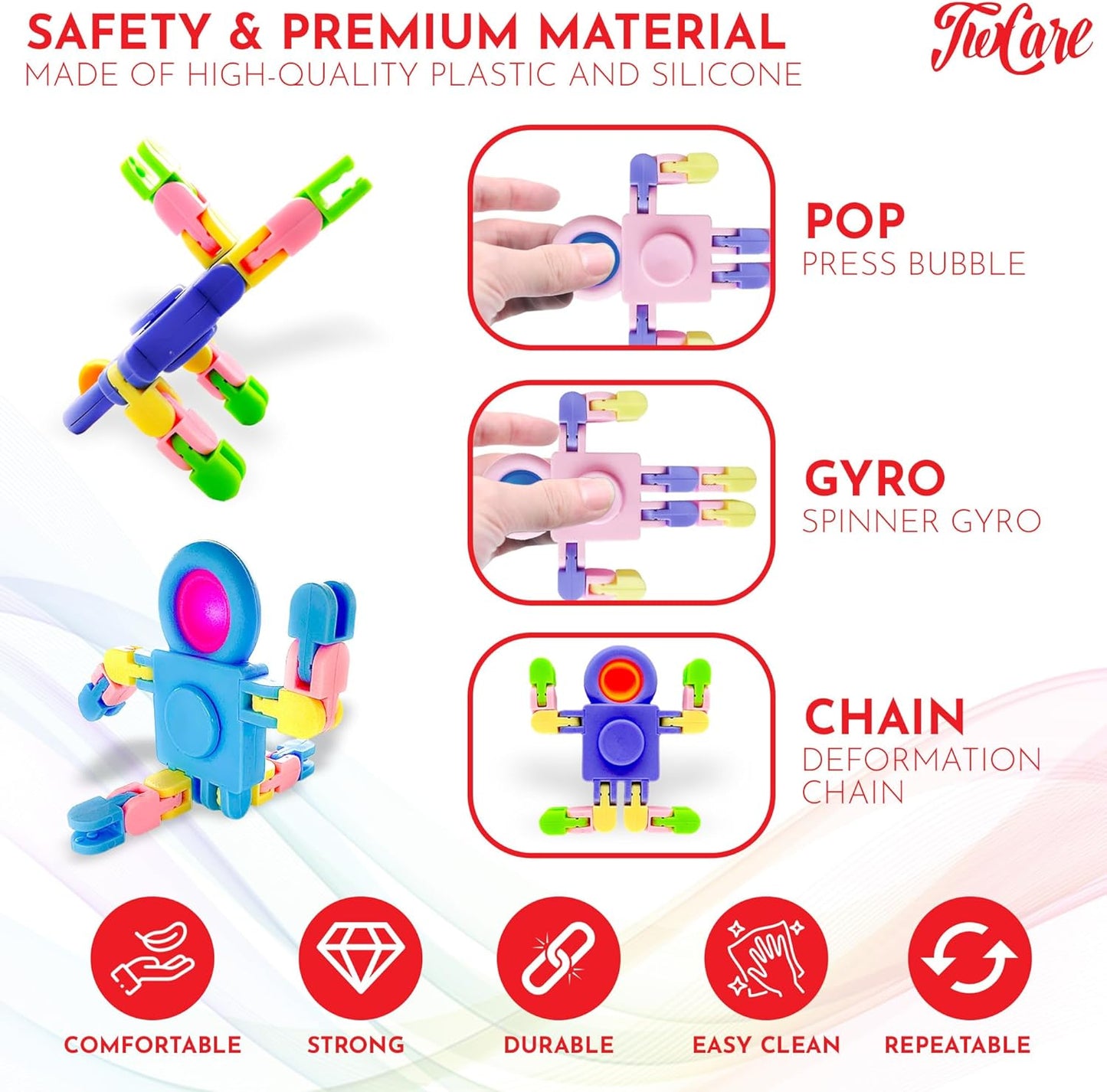 12 Pack Pop Fidget Spinners Party Favors Supplies Prizes for Kids Adults,Sensory Fidget Toys