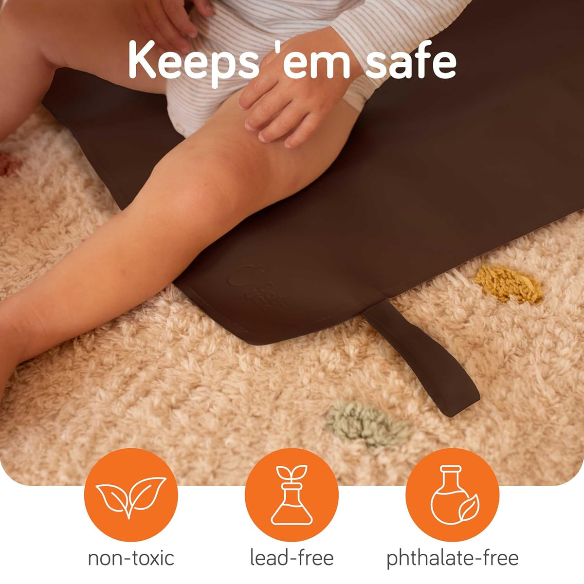 Baby Uma Vegan Leather Baby Changing Mat - Waterproof & Wipeable Changing Pad, XL for Growing