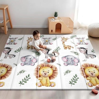 79 x 71 Foldable Large Play Mat for Babies, Non Toxic Foam Play Mat, Thick & Waterproof Baby