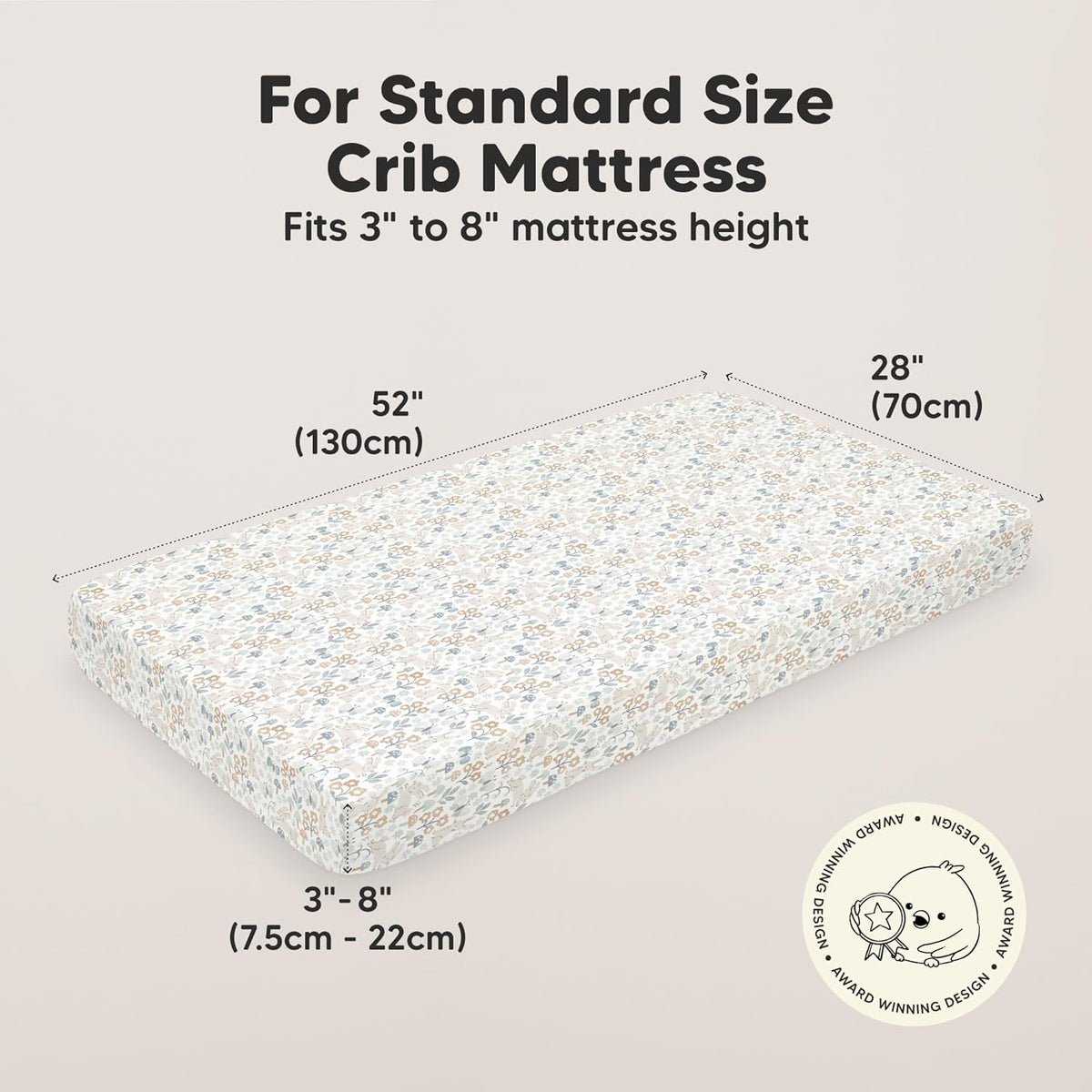KeaBabies 2-Pack Organic Crib Sheets for Boys, Girls - 52x28 Fitted Crib Mattress Sheet Neutral