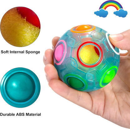 Vdealen Magic Rainbow Puzzle Ball, Fidget Ball Puzzle Brain Teaser Fidget Toy for Boys & Girls