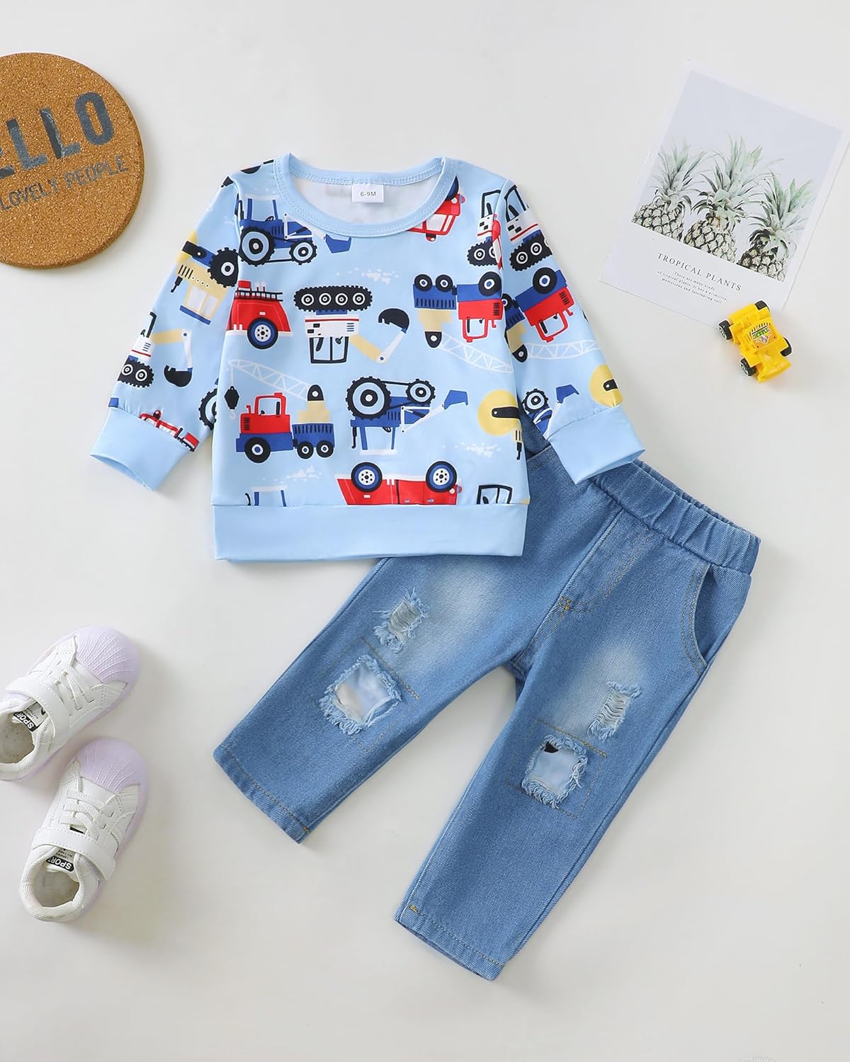 Toddler Baby Boy Outfits Fall Winter Clothes Color Block Long Sleeve Sweatshirt Tops + Jogger Pants
