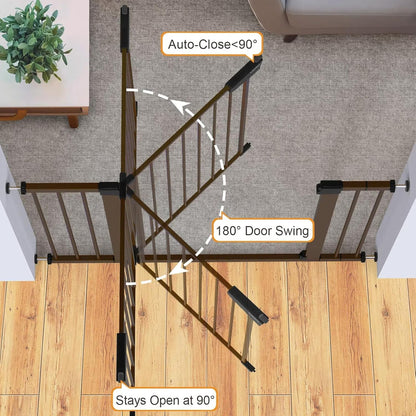 Cumbor 2 Pack 29.7-46" Baby Gate for Stairs, Mom's Choice Awards Winner-Auto Close Dog Gate for