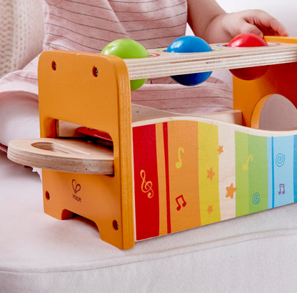 Hape Pound & Tap Bench with Slide Out Xylophone - Award Winning Durable Wooden Musical Pounding Toy