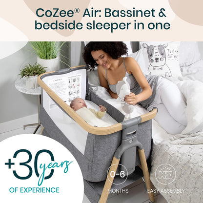 CoZee® Air Baby Bassinet & Bedside Sleeper - Rocking Bassinet for Baby, Fast-Folding with Travel