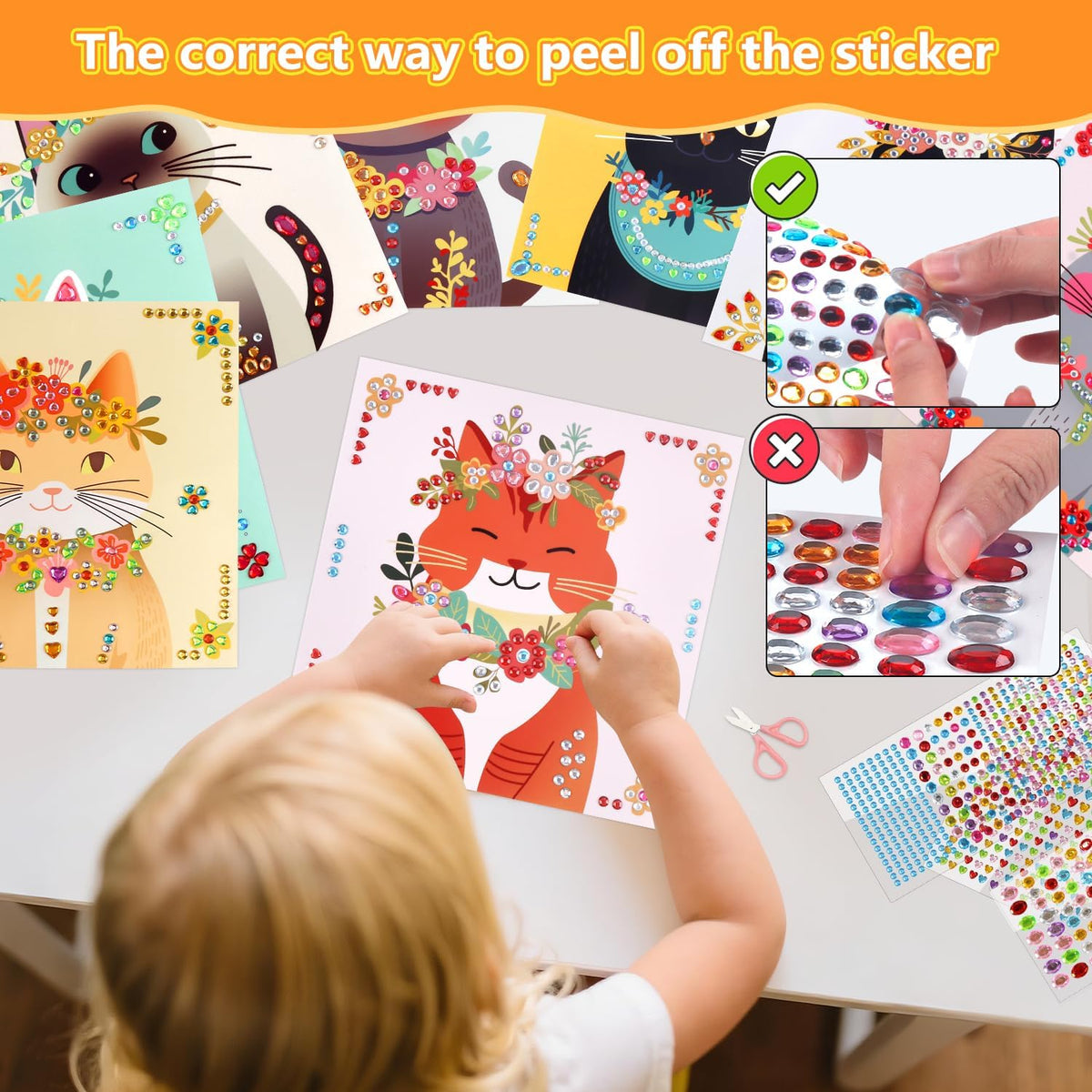Marlrin Cats Craft Kits for Kids Ages 4-8, Arts and Crafts Kits,Craft Kit for Girls 6-8,Diamond