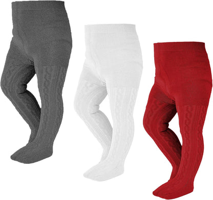 EPEIUS Baby Girl Tights Thick Cable Knit Leggings Stockings Cotton Pantyhose for Newborn Infant