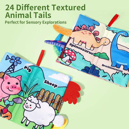 4 Pack Baby Books 0-6 Months, 4PCS Crinkle Books for Babies, Touch and Feel Sensory Books for