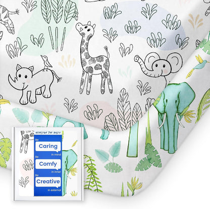 Mini Crib Sheets Boy Girl, Ultra Soft Pack N Play Sheets Fitted, Neutral Pack and Play Mattress
