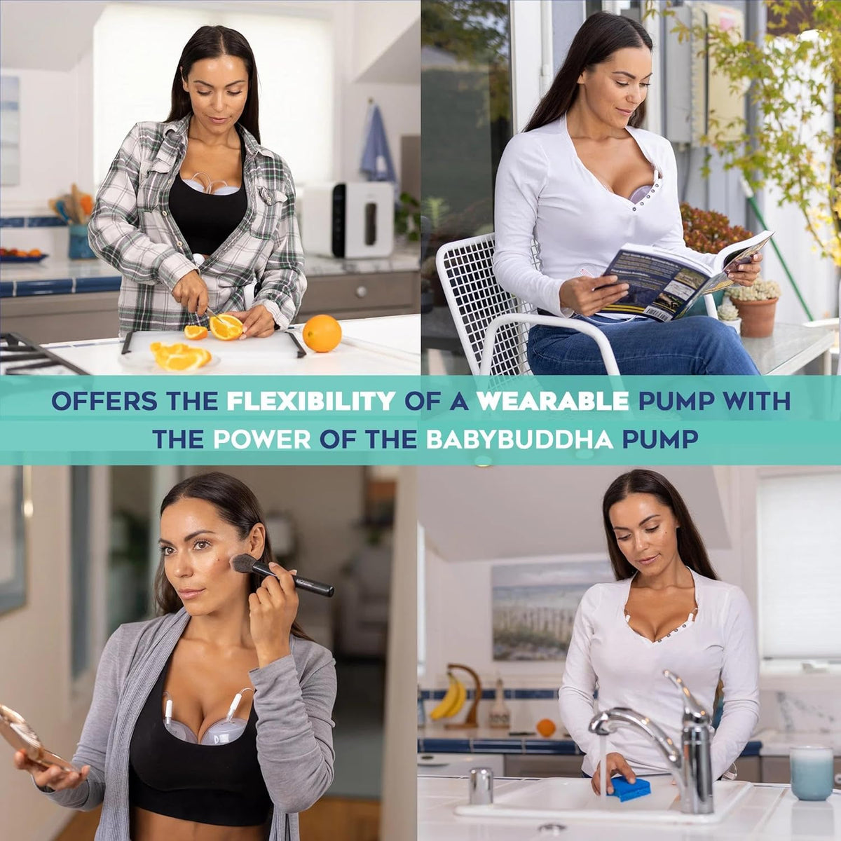 BabyBuddha Hands Free Milk Collection Cups for Breast Pump, 8 Fl Oz Each, Wearable Breastmilk