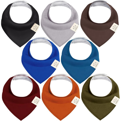 8-Pack Organic Baby Bandana Bibs for Boys, Girls - Super Absorbent Triangle Baby Bibs for Drooling