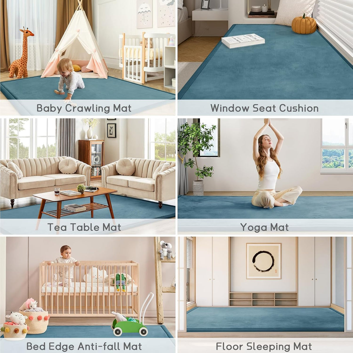 Baby Play Mat for Floor Tummy Time Nursery Rug Muscle Area Rug Playroom Rug Tatami 50 * 50" Memory