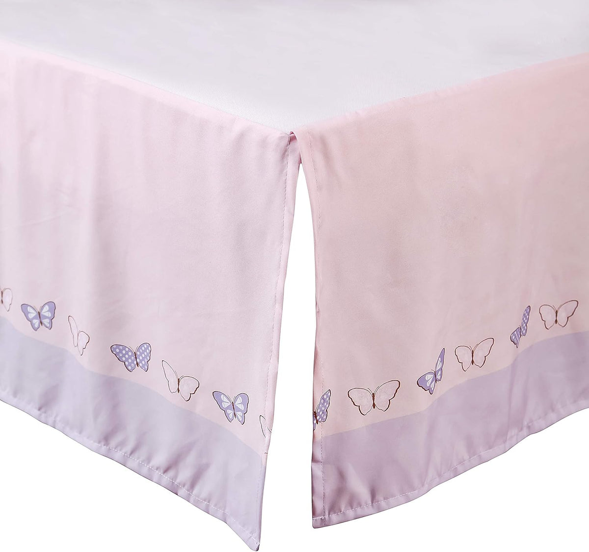 La Premura 3-Piece Purple Butterfly Baby Crib Bedding Set for Girls, Lilac Standard Size Crib Set