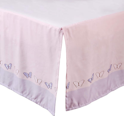 La Premura 3-Piece Purple Butterfly Baby Crib Bedding Set for Girls, Lilac Standard Size Crib Set