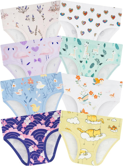 Girls' Underwear,Soft Cotton Tagless Panties for Toddlers' & Little Kids Comfort,Breathable