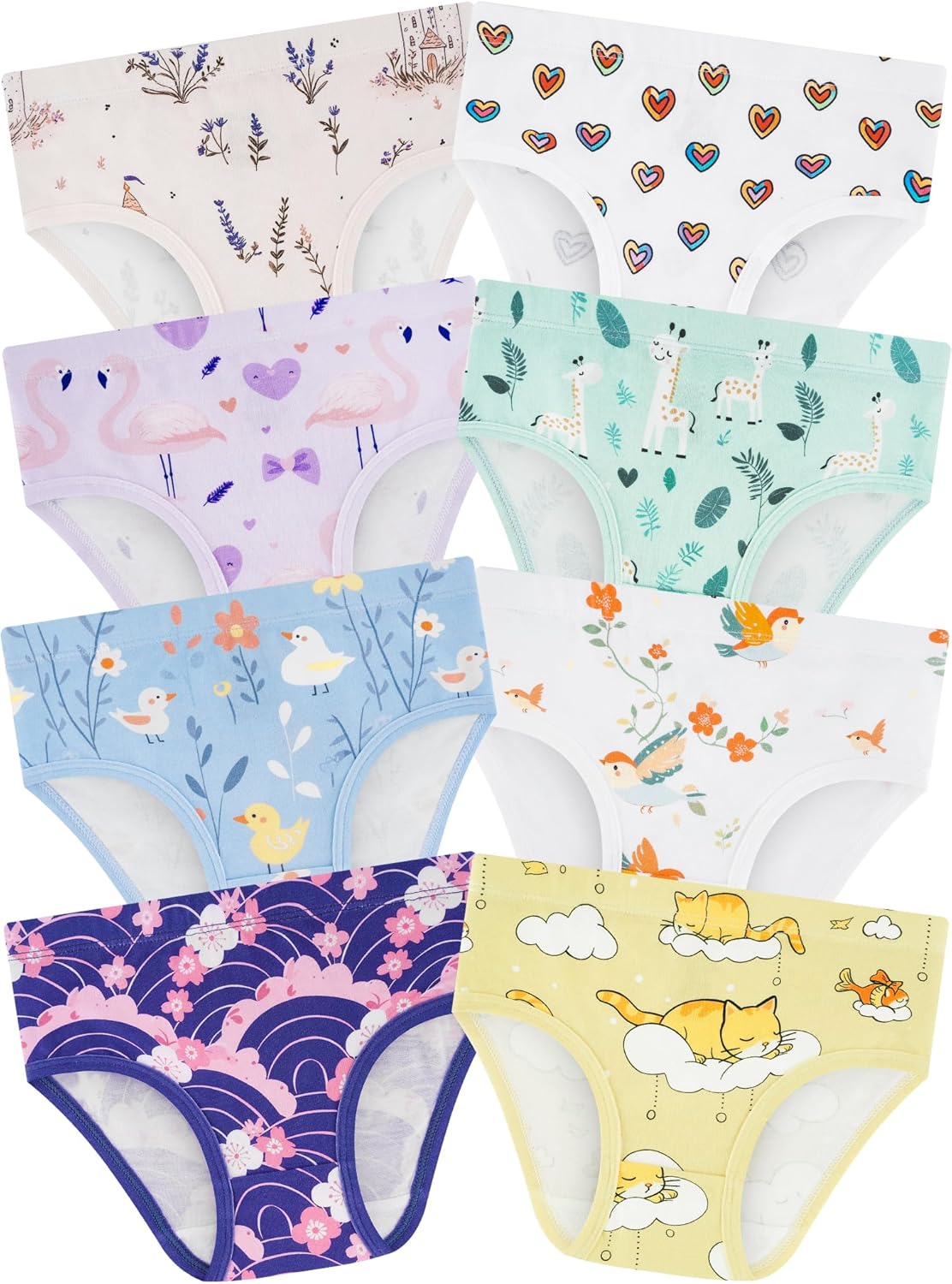 Girls' Underwear,Soft Cotton Tagless Panties for Toddlers' & Little Kids Comfort,Breathable