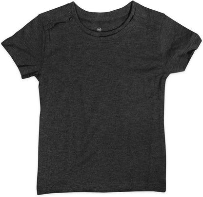 HonestBaby 5-Pack Short Sleeve T-Shirts 100% Organic Cotton Baby, Toddler, Little Kid, Boy, Girl