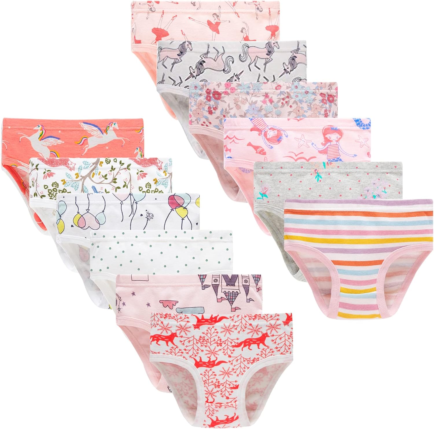 Barara King Little Girls' Soft Cotton Underwear Toddler Undies Kids panties