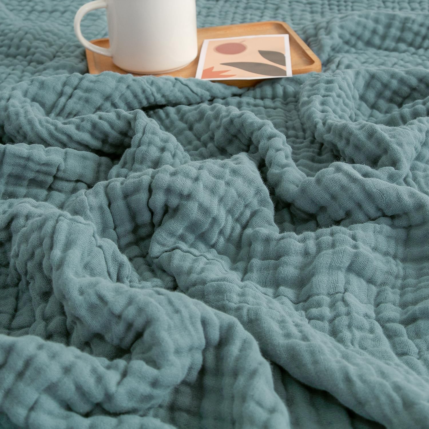 EMME Muslin Twin Blankets for Couch Breathable Gauze All Season Soft and Lightweight Pre-Washed