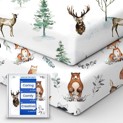 Crib Sheet Netural, Premium Soft Jersey Knit Fitted Crib Sheet, Crib Mattress Sheet, 28''x52''x9''