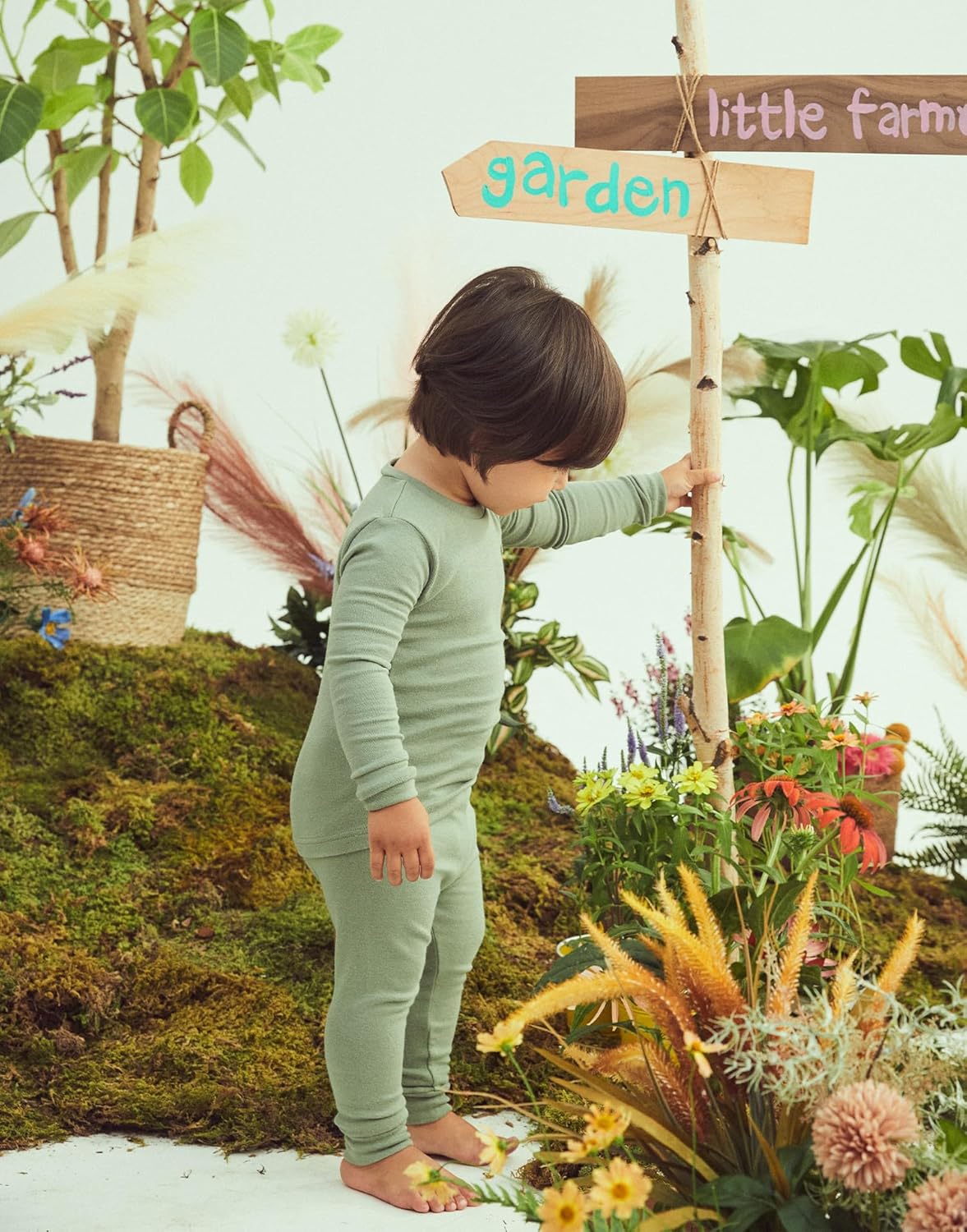 moimoln 6M-8Y Modal Cotton Solid Soft Breathable Baby Toddler Boys Girls Snug fit Pjs Long Sleeve