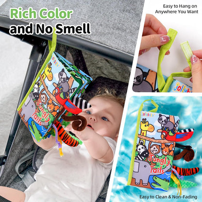 Jollybaby Crinkle Books for Babies, Sensory Soft Touch and Feel Baby Toys for 0-6 Months Infants