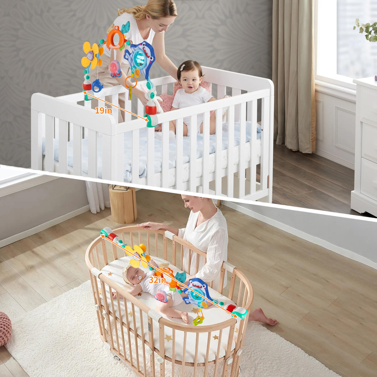 Baby Stroller Arch Toy,Adjustable Car Seat Toy with Sensory Activity toys