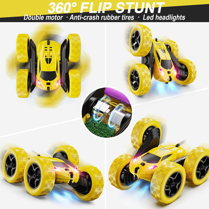 Remote Control Car,RC Car Toys for 6-12 Year Old Boys, Off Road RC Stunt Car 4WD 360° Rotating
