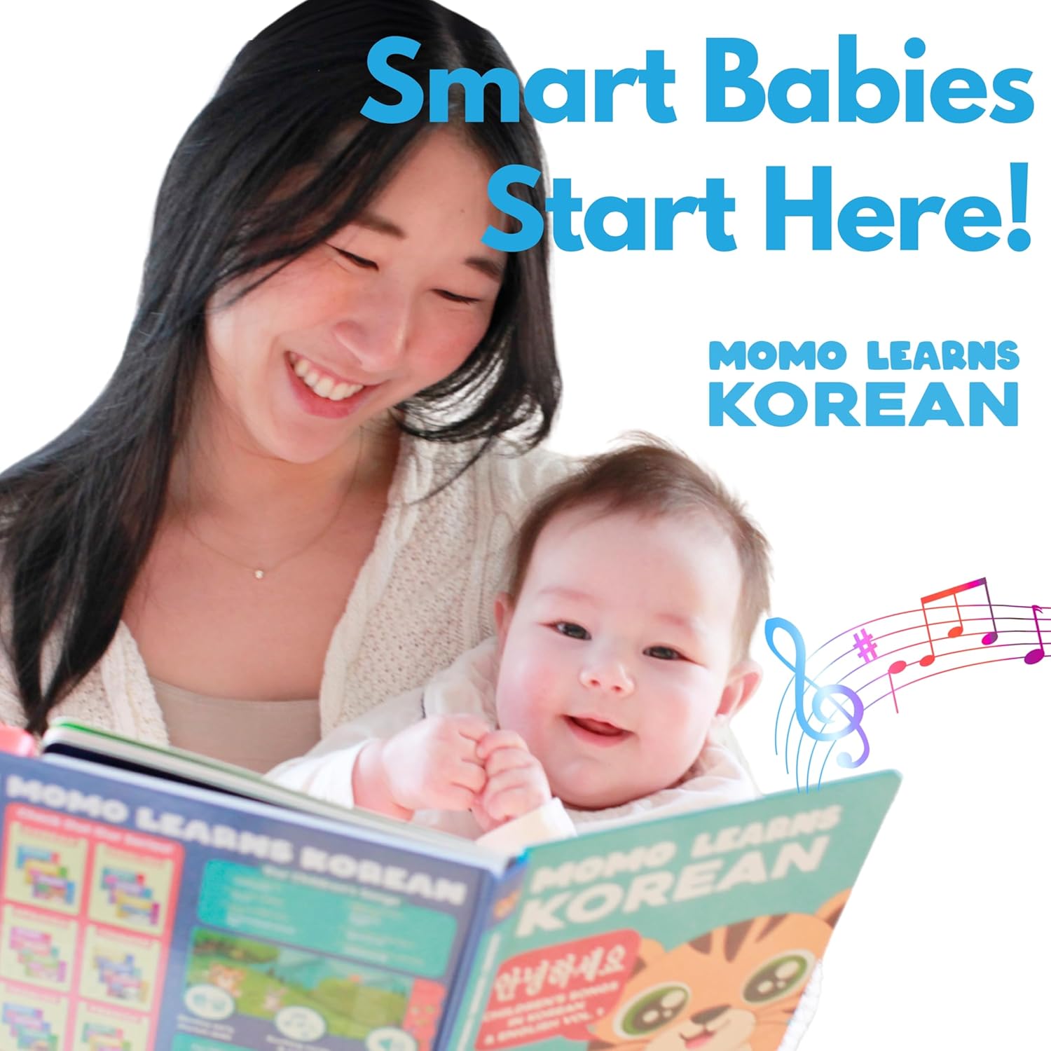 New! Learn Korean for Kids, Momo Learns Korean Vol. 1, Bilingual Korean Baby Book for Kids, Babies