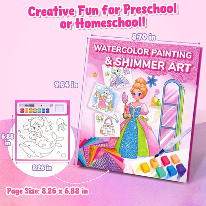 JoyCat Paint with Water Coloring Books, Art & Craft Activity, Princess No Mess Art for Kids Ages