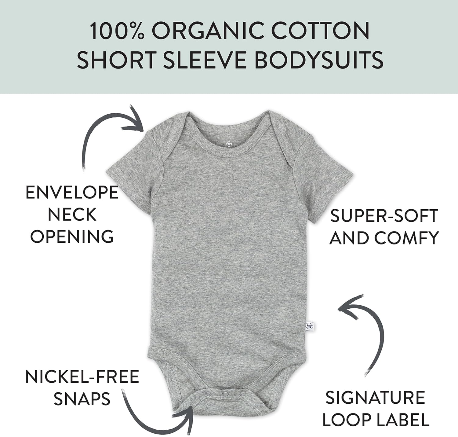 HonestBaby unisex-baby 10-pack Short Sleeve Bodysuits One-piece 100% Organic Cotton for Infant Baby