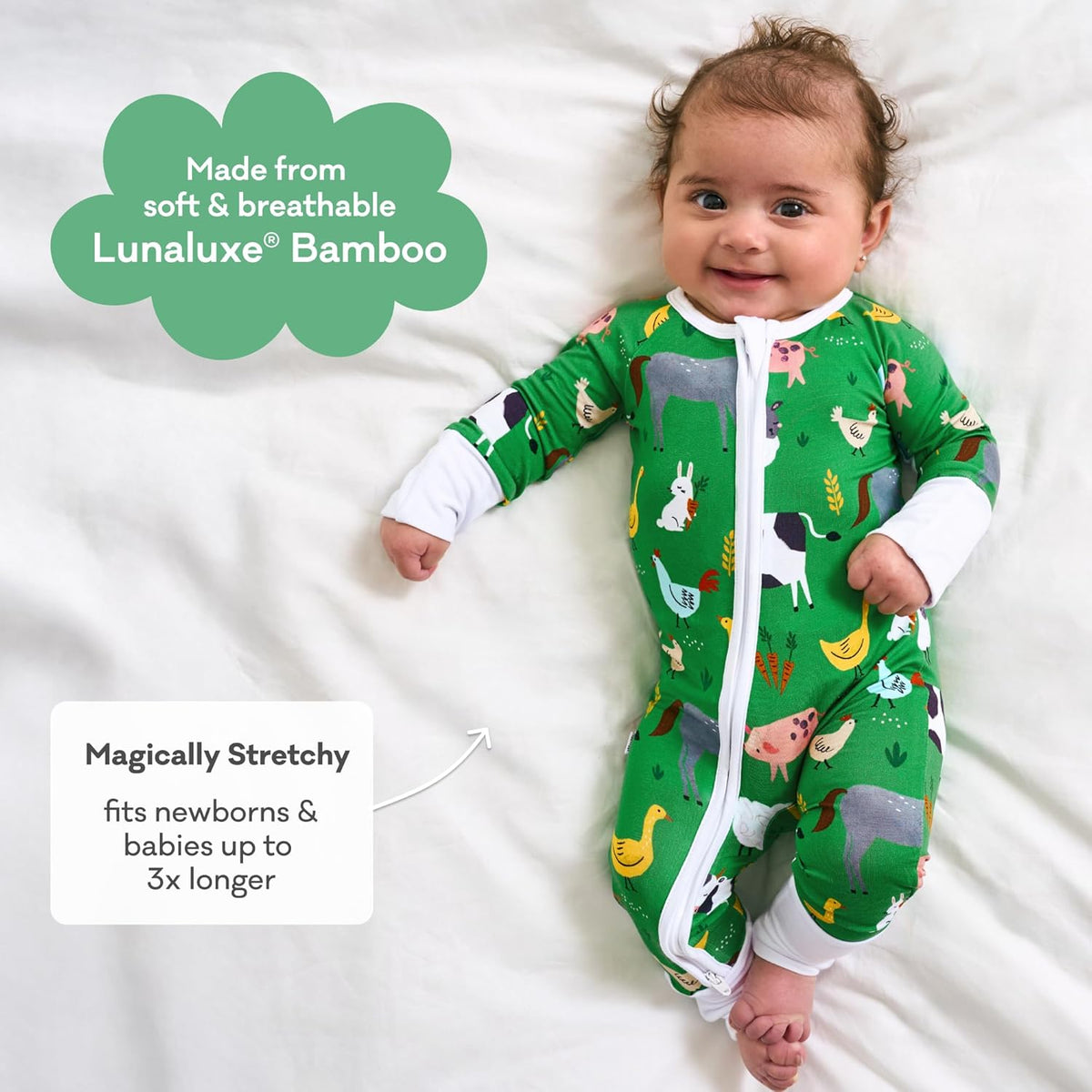 Little Sleepies Pajamas for Baby Boys & Girls, Viscose from Bamboo Baby Pajamas, Preemie & Newborn