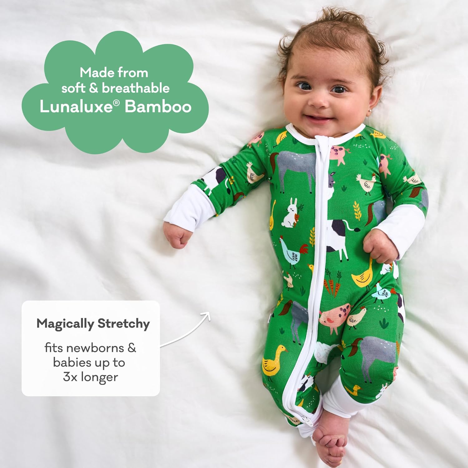 Little Sleepies Pajamas for Baby Boys & Girls, Viscose from Bamboo Baby Pajamas, Preemie & Newborn