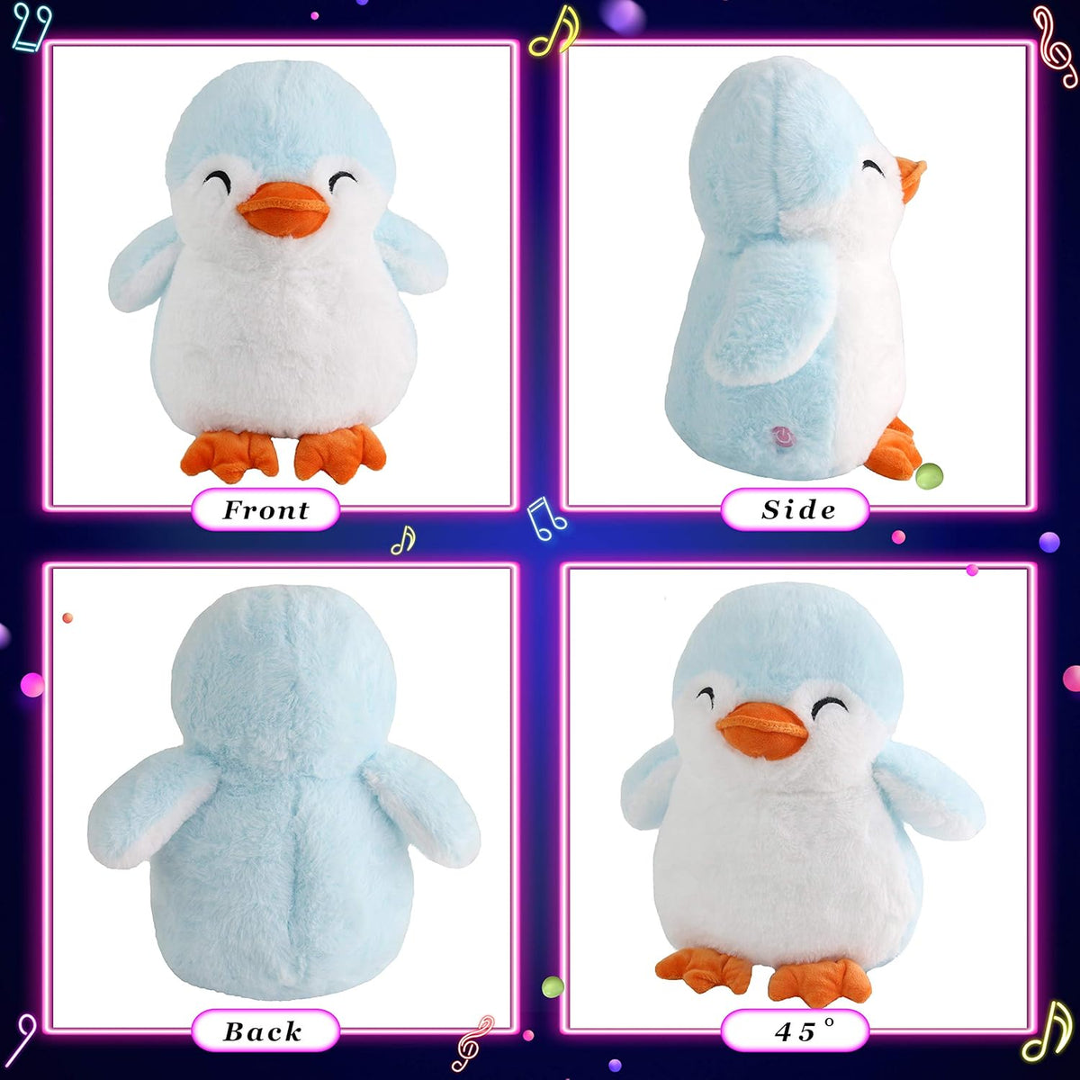 Glow Guards 12'' Musical Light up Penguin Stuffed Animal,Soft Penguin Plush Toy with LED Night