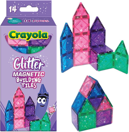CreateOn Crayola Magnetic Tiles, Building Set for Kids, Magnetic Toys for Kids, Travel Toys