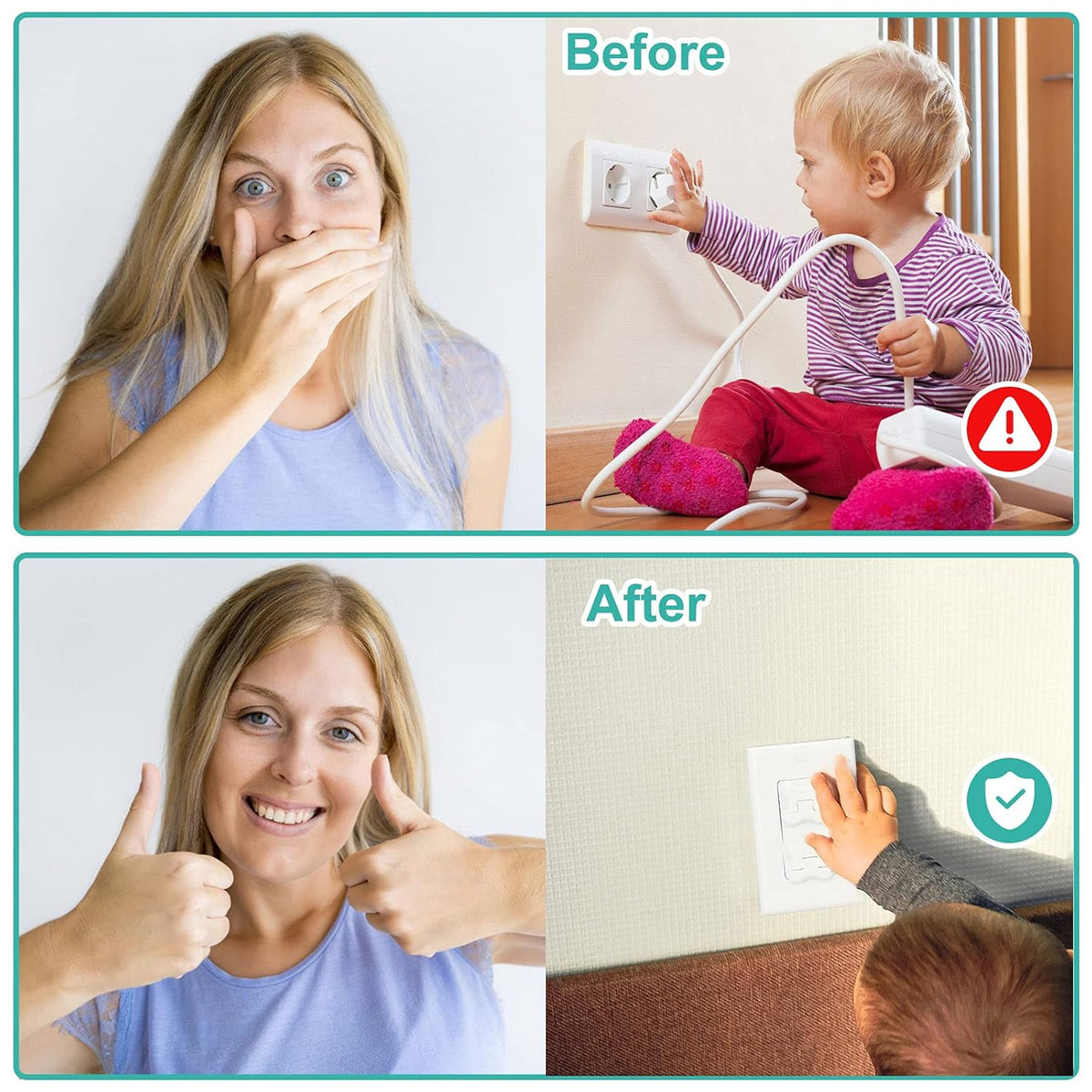 Outlet Covers Babepai 38-Pack White Baby Proof Electrical Protector Safety Improved Baby Safety