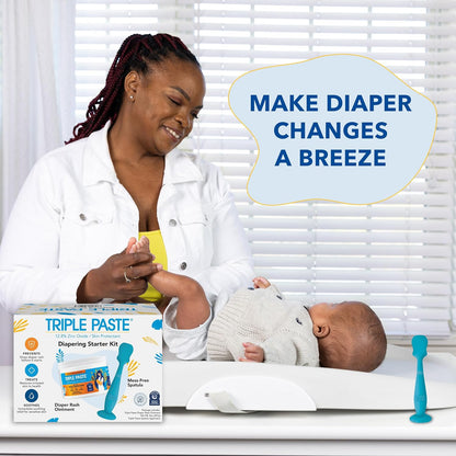 Triple Paste Diaper Rash Cream and Spatula Bundle - 8 oz Zinc Oxide Ointment and Spatula Treatment