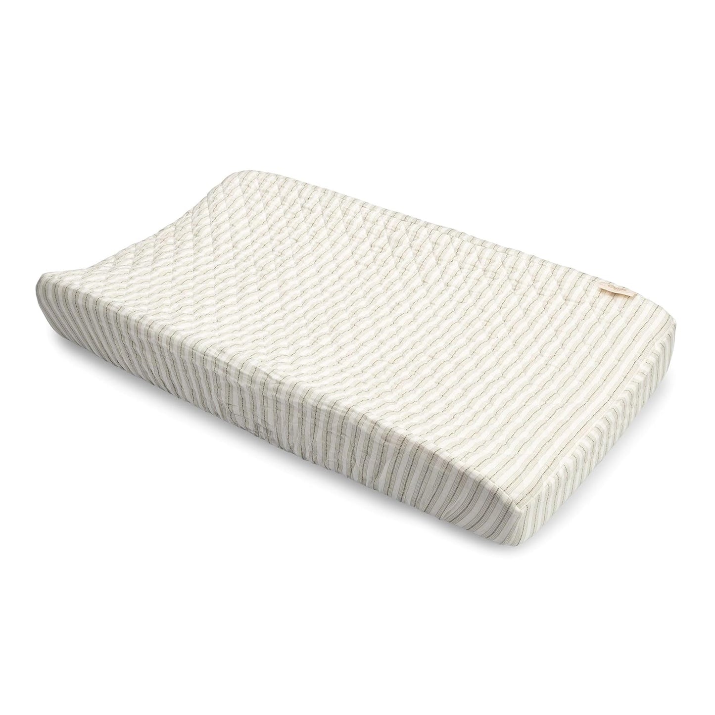 Crane Baby 100% Organic Cotton Change Pad Cover, Neutral Stripe Pattern for Boys, Girls, Unisex