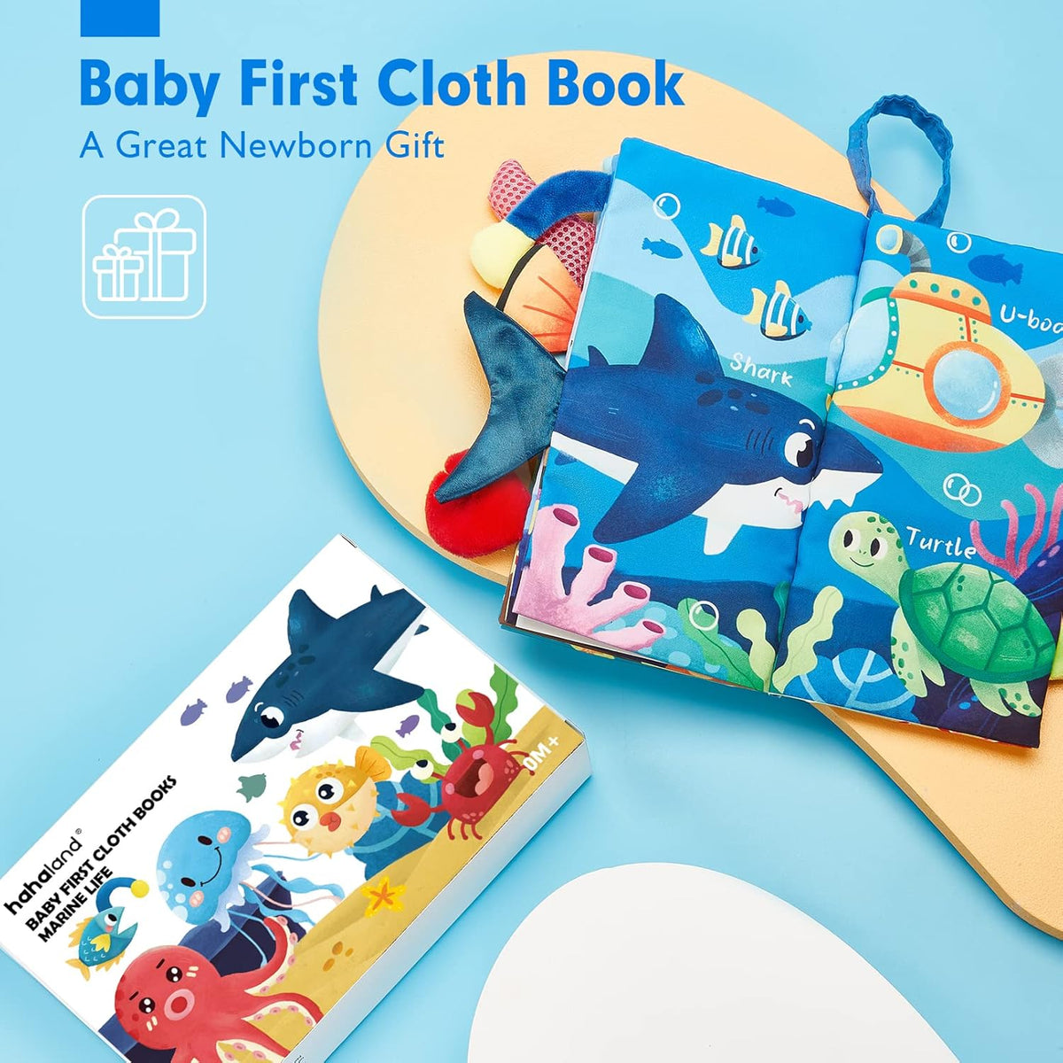 hahaland Baby Books 0-6 Months,Infant Tummy Time Toy High Contrast Sensory Baby Toys 6 to 12 Months