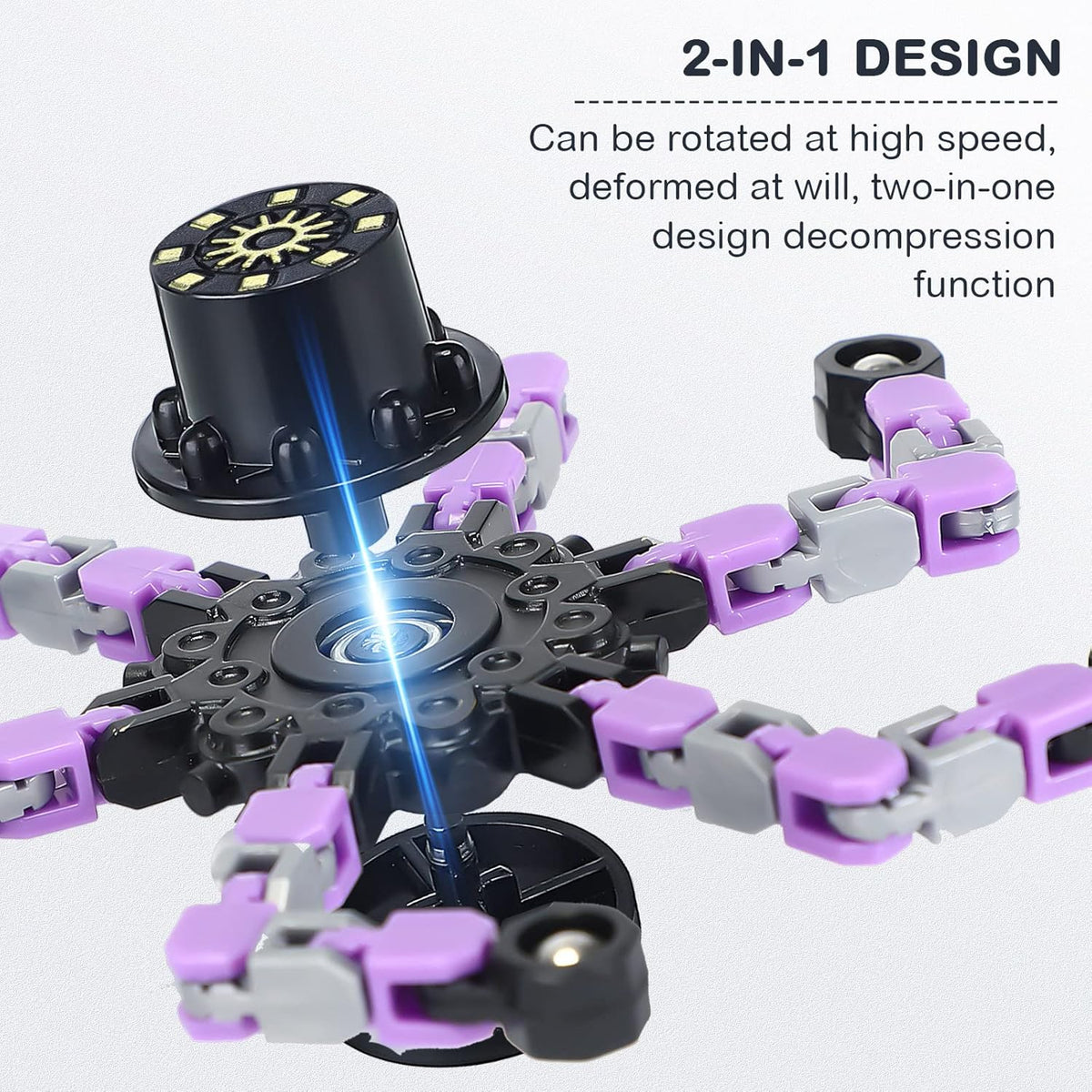 20 Pcs Transformable Chain Robot Finger Spinner Robot Deformed Mechanical Spiral Twister Fingertip