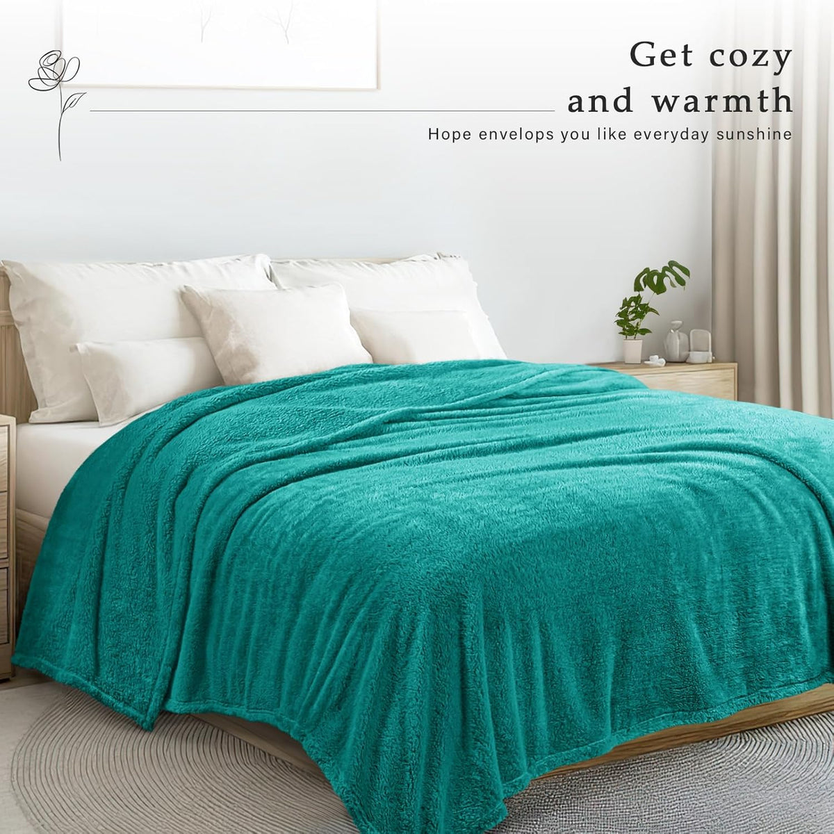 Exclusivo Mezcla King Size Flannel Fleece Blanket, Super Soft Velvet Plush Bed Blanket, Fuzzy Cozy