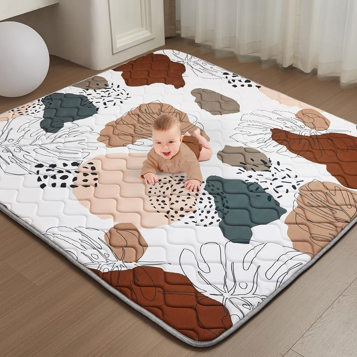 Baby Play Mat - Thicken 50x50 Inch Soft Foam Crawling Mat for Playpen & Floor, Non-Slip Waterproof
