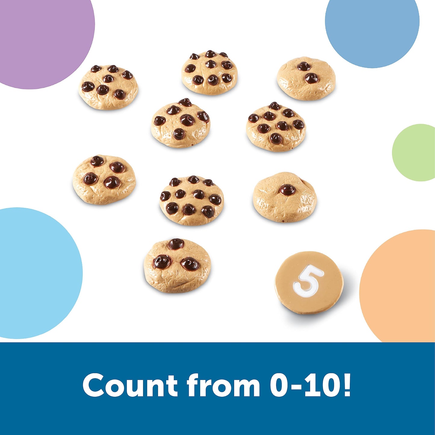 Learning Resources Smart Counting Cookies - Chocolate Chip Play Food, Preschool Activities, Toddler