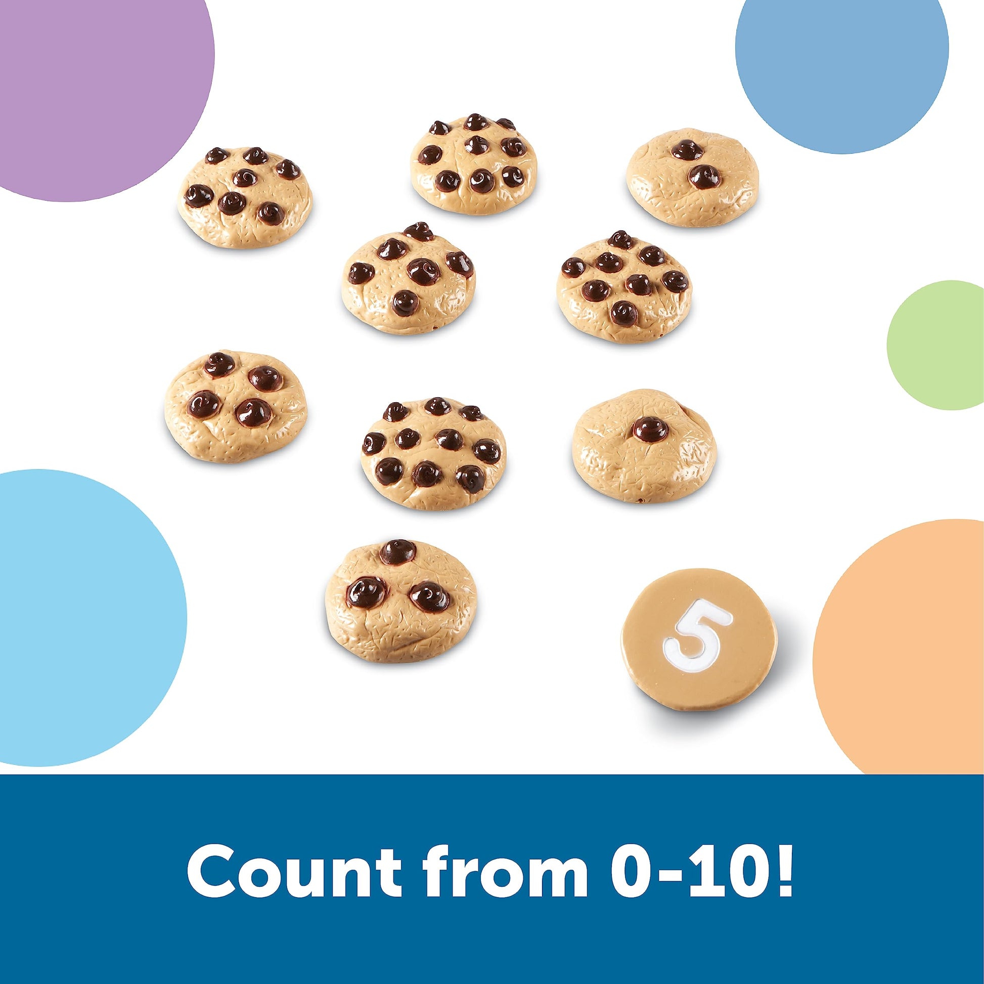 Learning Resources Smart Counting Cookies - Chocolate Chip Play Food, Preschool Activities, Toddler