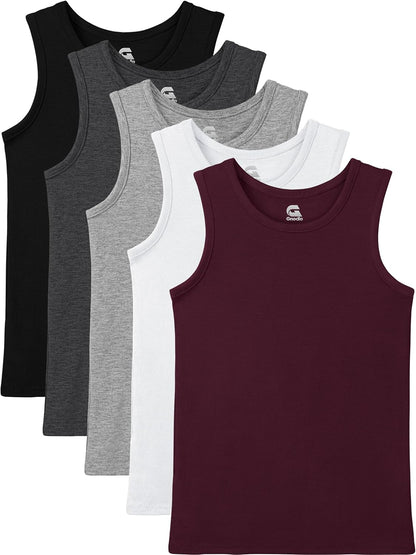 5 Pack Boys Tank Tops Boys Undershirts Kids Cotton Undershirts Tees Sleeveless Tank Tops Shirts for