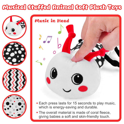 Baby Toys 0-12 Months - Musical Caterpillar Stuffed Animal Soft Plush Toys for Infant Girls Boys 3