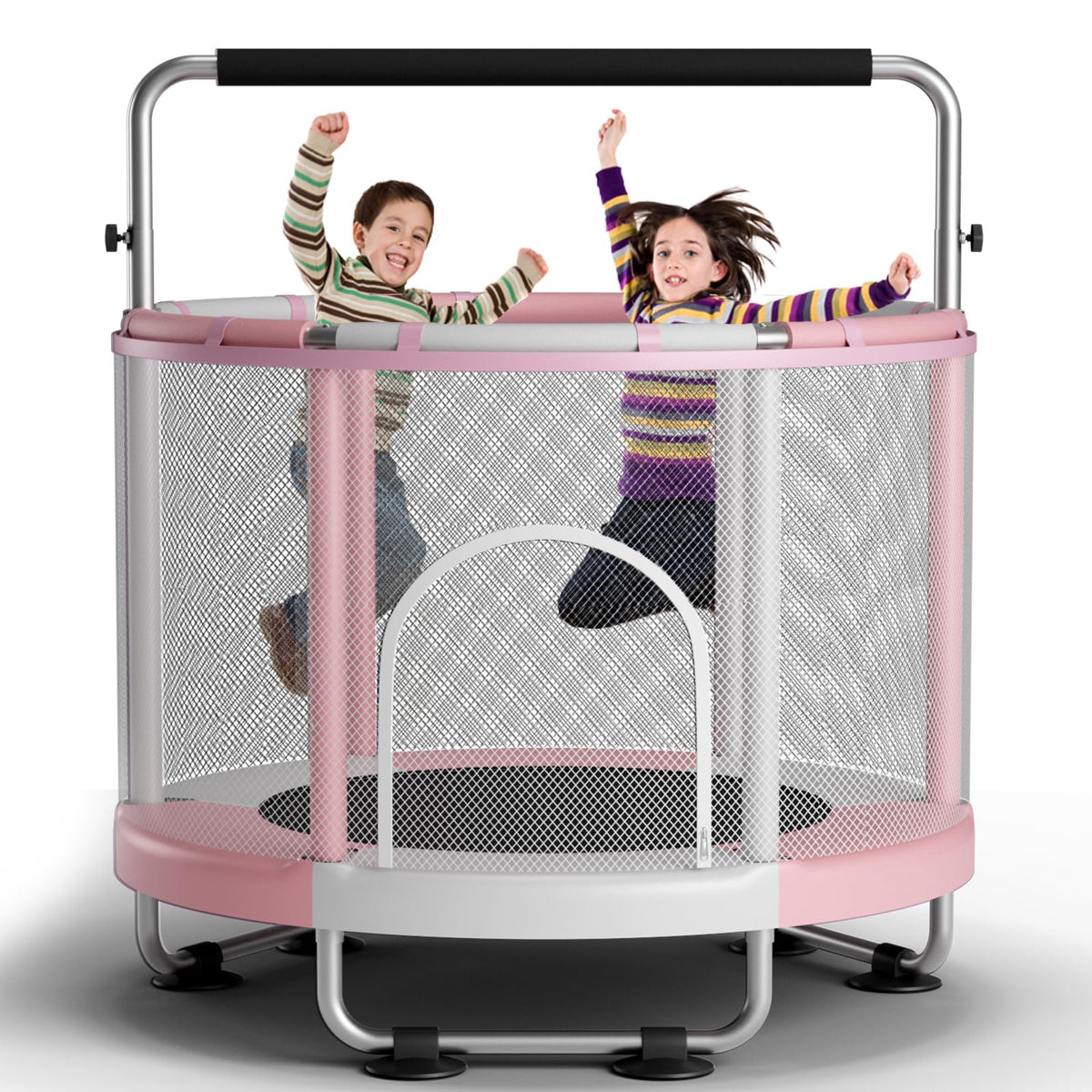 ZCMHAXJ 55" Trampoline for Kids with Enclosure, 440lbs Capacity Indoor & Outdoor Toddler Trampoline